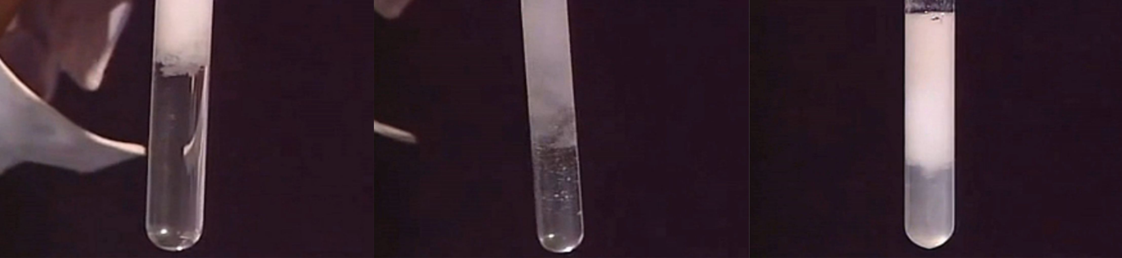 向NaOH溶液里滴加AlCl3溶液至過(guò)量,開(kāi)始無(wú)沉淀，過(guò)一會(huì)兒產(chǎn)生白色沉淀且不溶解